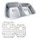 Nantucket 60/40 Double Bowl 16 Gauge Kitchen Sink with Grids and Colander Drains NS503-16