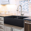 Nantucket Double Bowl Farmhouse Fireclay Sink with Matte Black Finish FCFS3318D-MatteBlack