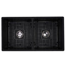 Nantucket Double Bowl Farmhouse Fireclay Sink with Matte Black Finish FCFS3318D-MatteBlack