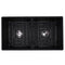 Nantucket Double Bowl Farmhouse Fireclay Sink with Matte Black Finish FCFS3318D-MatteBlack