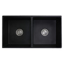 Nantucket Double Bowl Farmhouse Fireclay Sink with Matte Black Finish FCFS3318D-MatteBlack