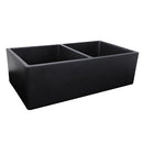 Nantucket Double Bowl Farmhouse Fireclay Sink with Matte Black Finish FCFS3318D-MatteBlack