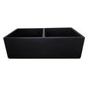 Nantucket Double Bowl Farmhouse Fireclay Sink with Matte Black Finish FCFS3318D-MatteBlack