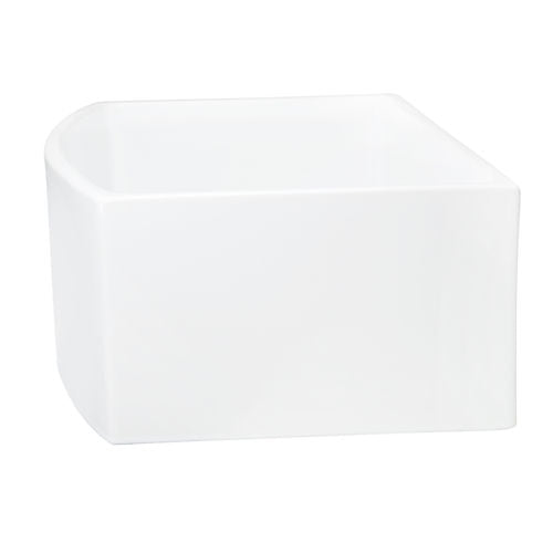 Nantucket Sinks' 30 Inch White Farmhouse Fireclay Sink with Curved Apron Front FCFS3020CA-W