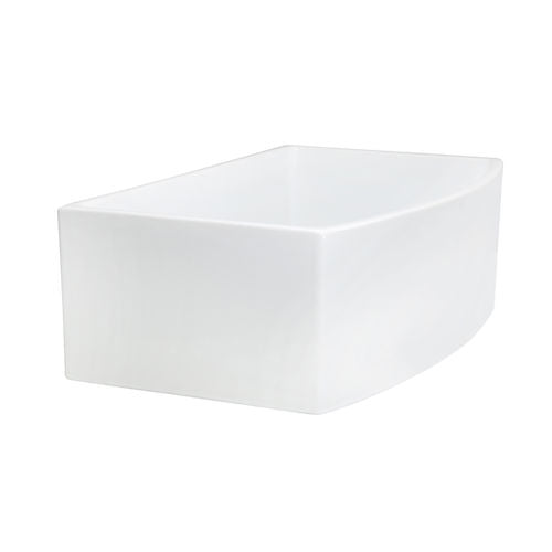 Nantucket Sinks' 30 Inch White Farmhouse Fireclay Sink with Curved Apron Front FCFS3020CA-W