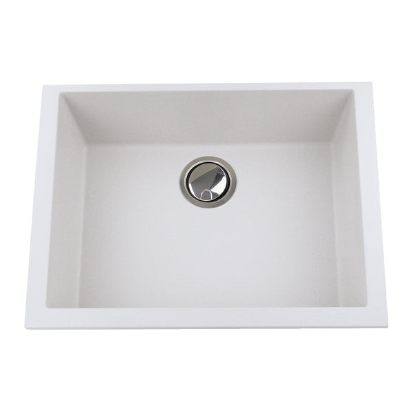 Nantucket Plymouth 24" Granite Composite Kitchen Sink, White, PR2418-W