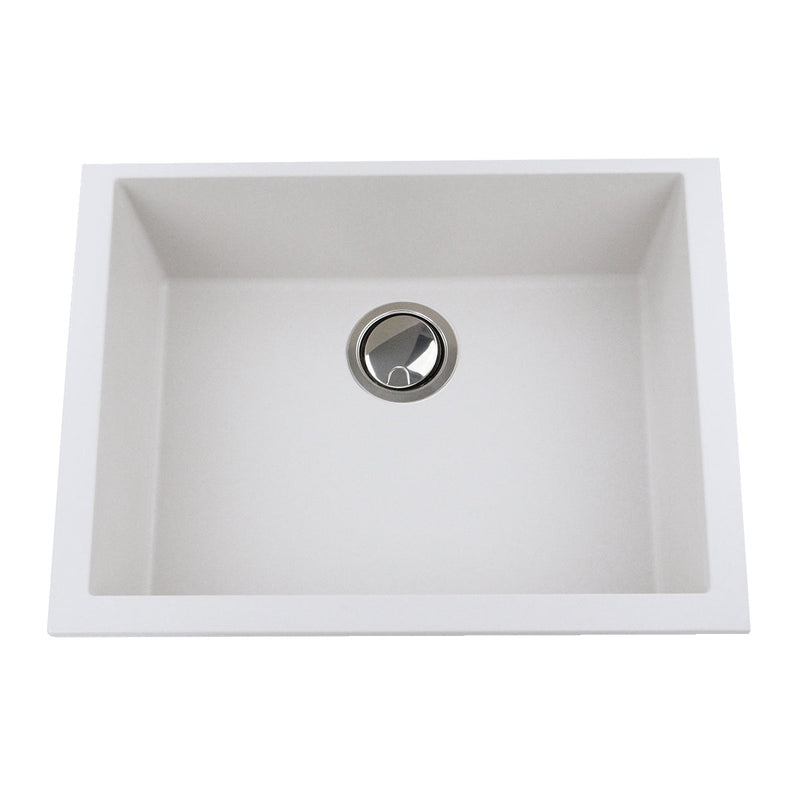 Nantucket Plymouth 24" Granite Composite Kitchen Sink, White, PR2418-W