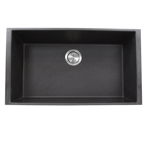 Nantucket Plymouth 33" Granite Composite Kitchen Sink, Black, PR3320-BL-UM