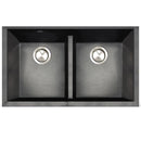 Nantucket Plymouth 33" Undermount Granite Composite Kitchen Sink, 50/50 Double Bowl, Black/metallic flecks, PR5050-LDBL