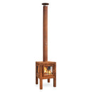 RB73 Quaruba L Wood Burning Outdoor Fireplace, 3-Sided Glass