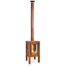 RB73 Quaruba XXL Wood Burning Outdoor Fireplace, 3-Sided Glass