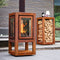 RB73 Quaruba XXL Mobile Wood Burning Outdoor Fireplace, 4-Sided Glass