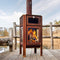 RB73 Quercus Wood Burning Outdoor Fireplace with Oven, 3-Sided Glass