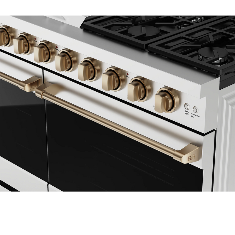 Thor Kitchen 48-Inch Professional Gas Range with Double Oven in Stainless Steel with Bronze Trim RSG48E-BRZLP