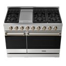 Thor Kitchen 48-Inch Professional Gas Range with Double Oven in Stainless Steel with Bronze Trim (RSG48E-BRZ)