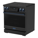 Thor Kitchen 30-Inch Professional Electric Range with Tilt Panel Touch Control in Black with Navy Blue Trim (RSE30B-BLU)