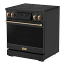 Thor Kitchen 30-Inch Professional Electric Range with Tilt Panel Touch Control in Black with Bronze Trim (RSE30B-BRZ)