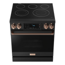 Thor Kitchen 30-Inch Professional Electric Range with Tilt Panel Touch Control in Black with Rose Gold Trim (RSE30B-RSG)