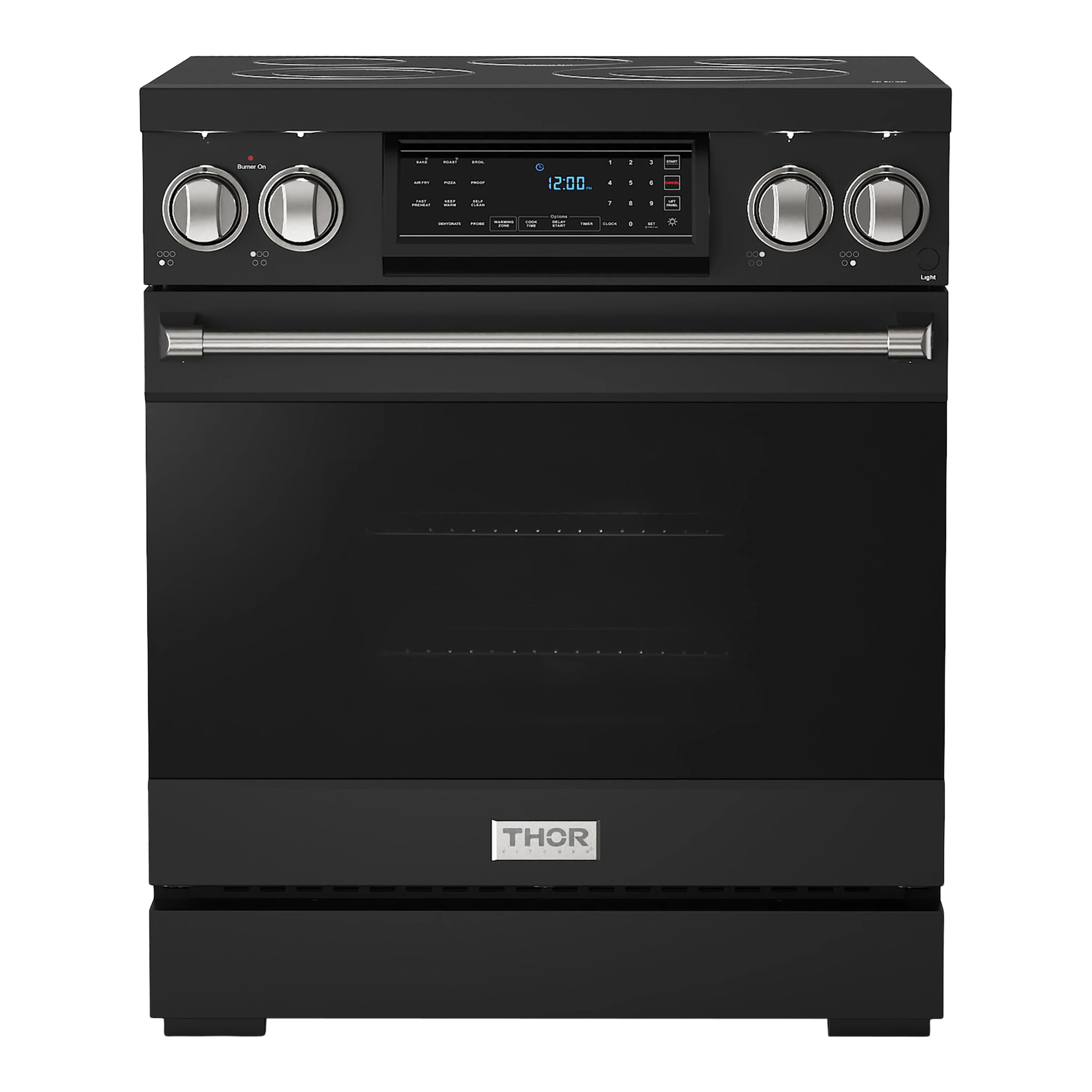 Thor Kitchen Gordon Ramsay Series 30-Inch Professional Electric Range with Tilt Panel Touch Control in Black with Stainless Steel Trim (RSE30B-SS)