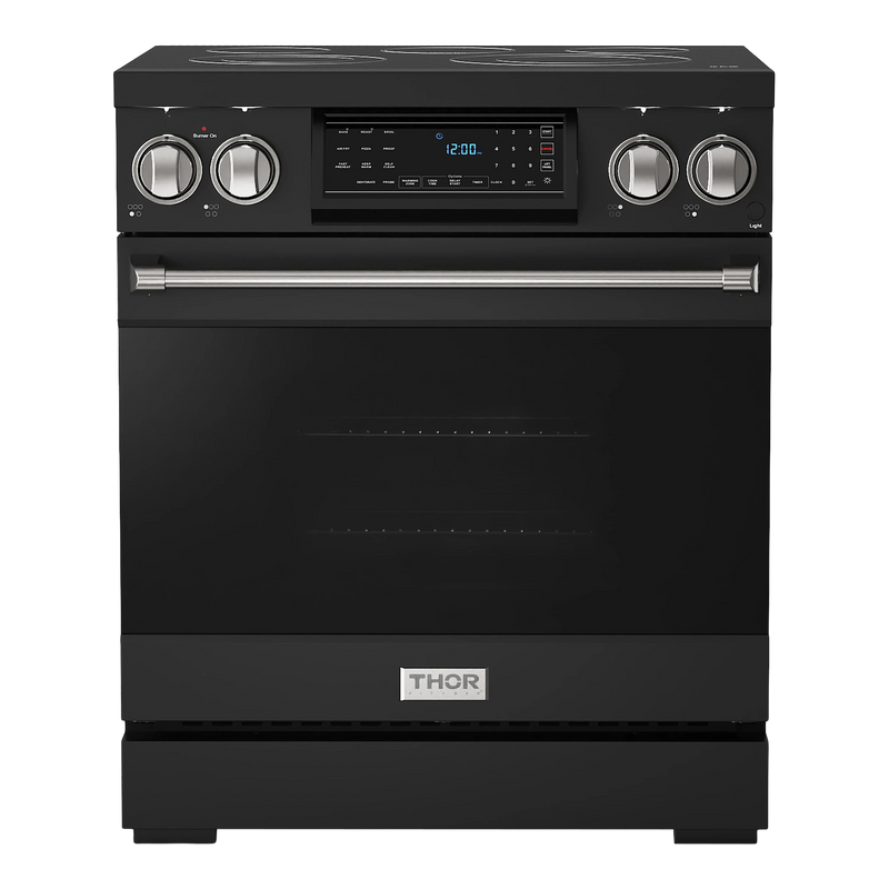 Thor Kitchen Gordon Ramsay Series 30-Inch Professional Electric Range with Tilt Panel Touch Control in Black with Stainless Steel Trim (RSE30B-SS)