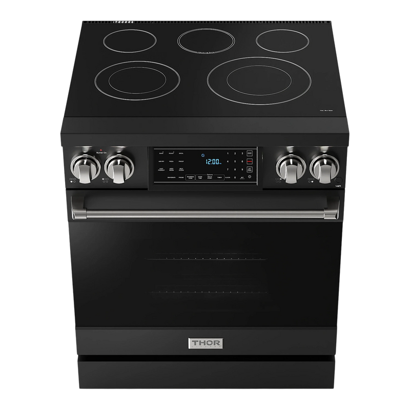 Thor Kitchen 30-Inch Professional Electric Range with Tilt Panel Touch Control in Black with Stainless Steel Trim (RSE30B-SS)