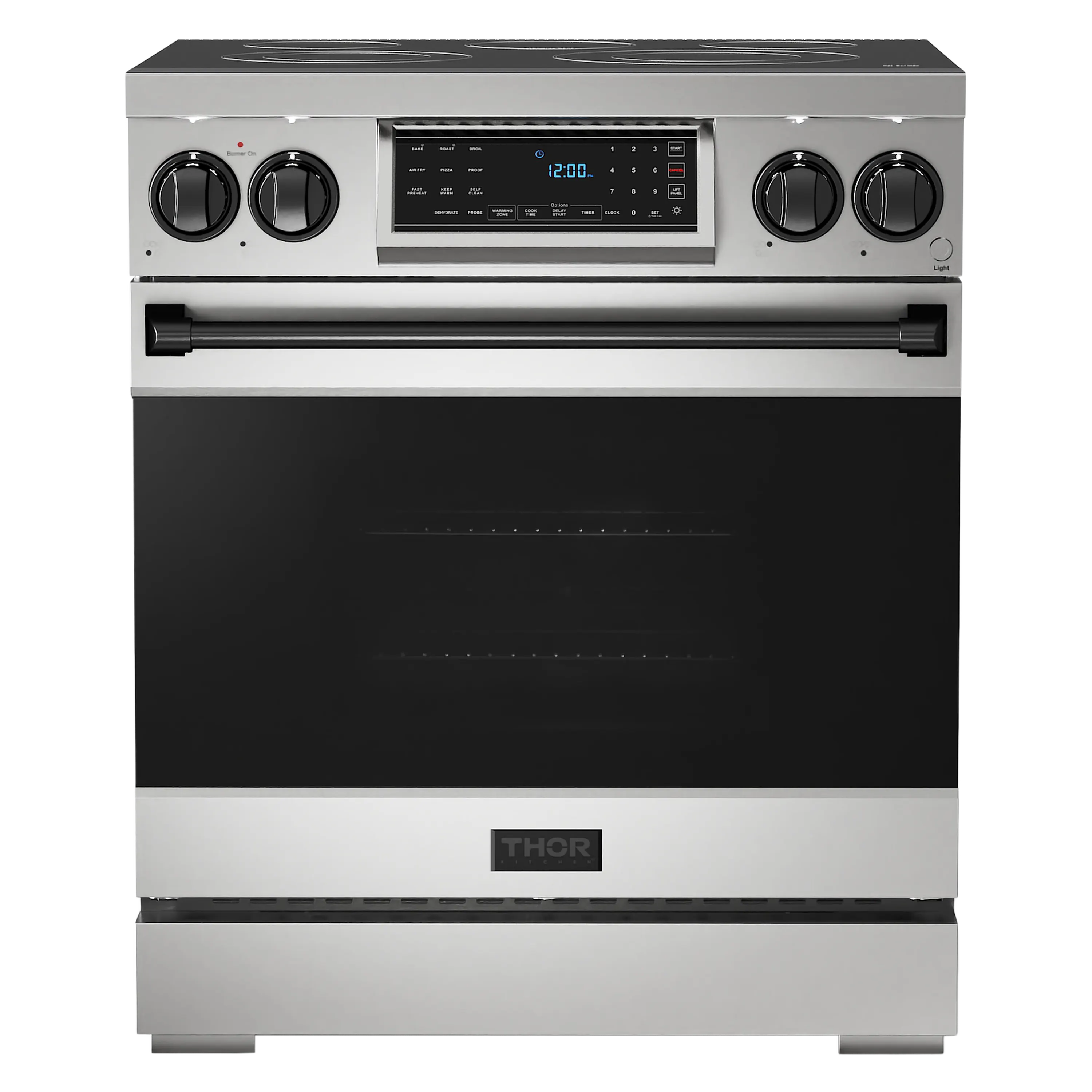 Thor Kitchen Gordon Ramsay Series 30-Inch Professional Electric Range with Tilt Panel Touch Control in Stainless Steel with Black Trim (RSE30-BLK)