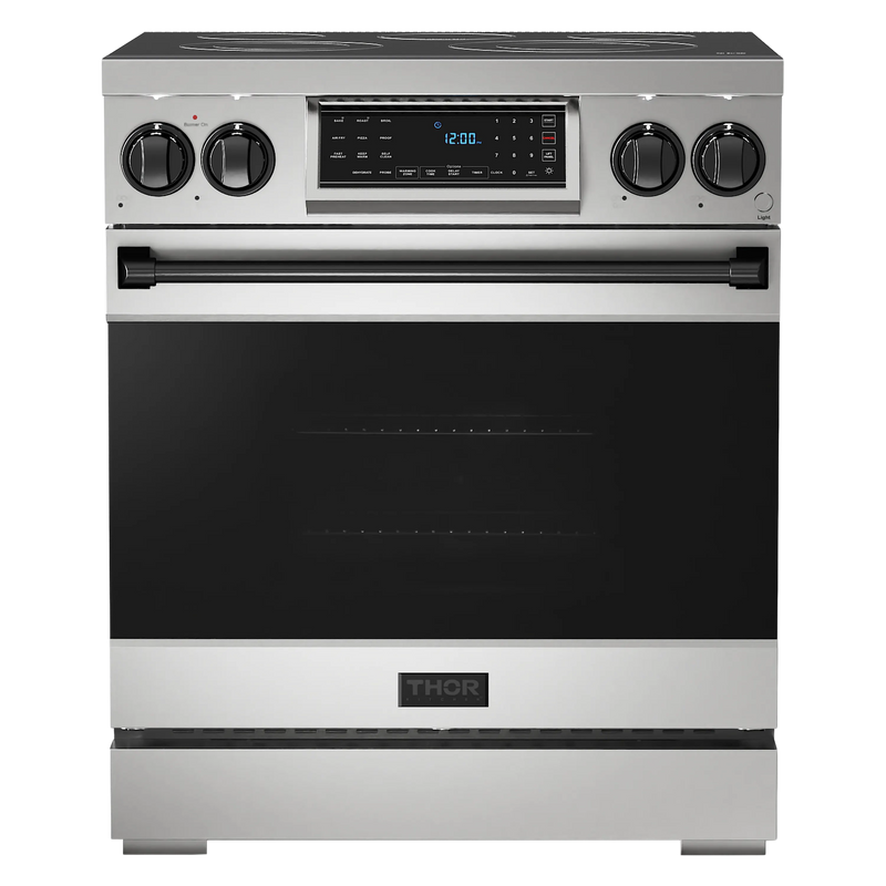 Thor Kitchen Gordon Ramsay Series 30-Inch Professional Electric Range with Tilt Panel Touch Control in Stainless Steel with Black Trim (RSE30-BLK)