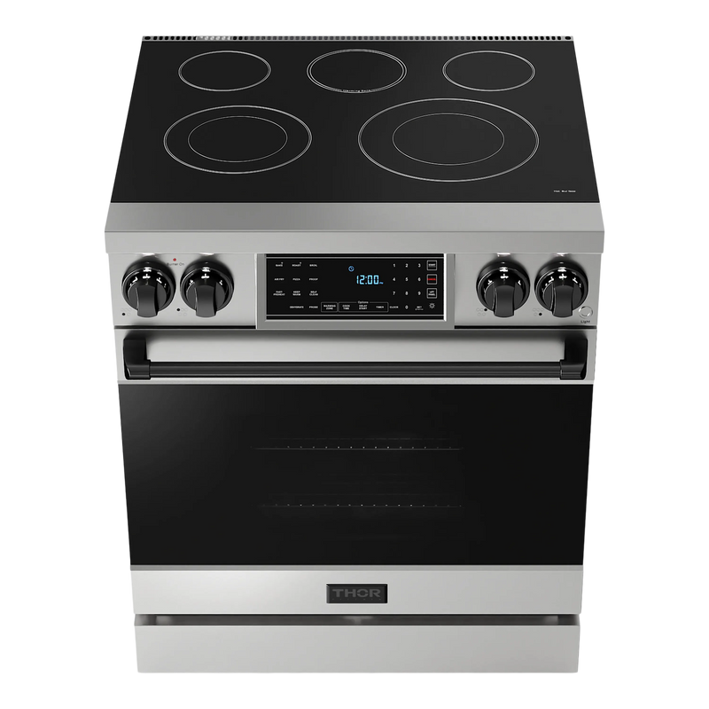 Thor Kitchen 30-Inch Professional Electric Range with Tilt Panel Touch Control in Stainless Steel with Black Trim (RSE30-BLK)