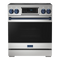 Thor Kitchen Gordon Ramsay Series 30-Inch Professional Electric Range with Tilt Panel Touch Control in Stainless Steel with Navy Blue Trim (RSE30-BLU)