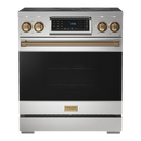 Thor Kitchen Gordon Ramsay Series 30-Inch Professional Electric Range with Tilt Panel Touch Control in Stainless Steel with Bronze Trim (RSE30-BRZ)