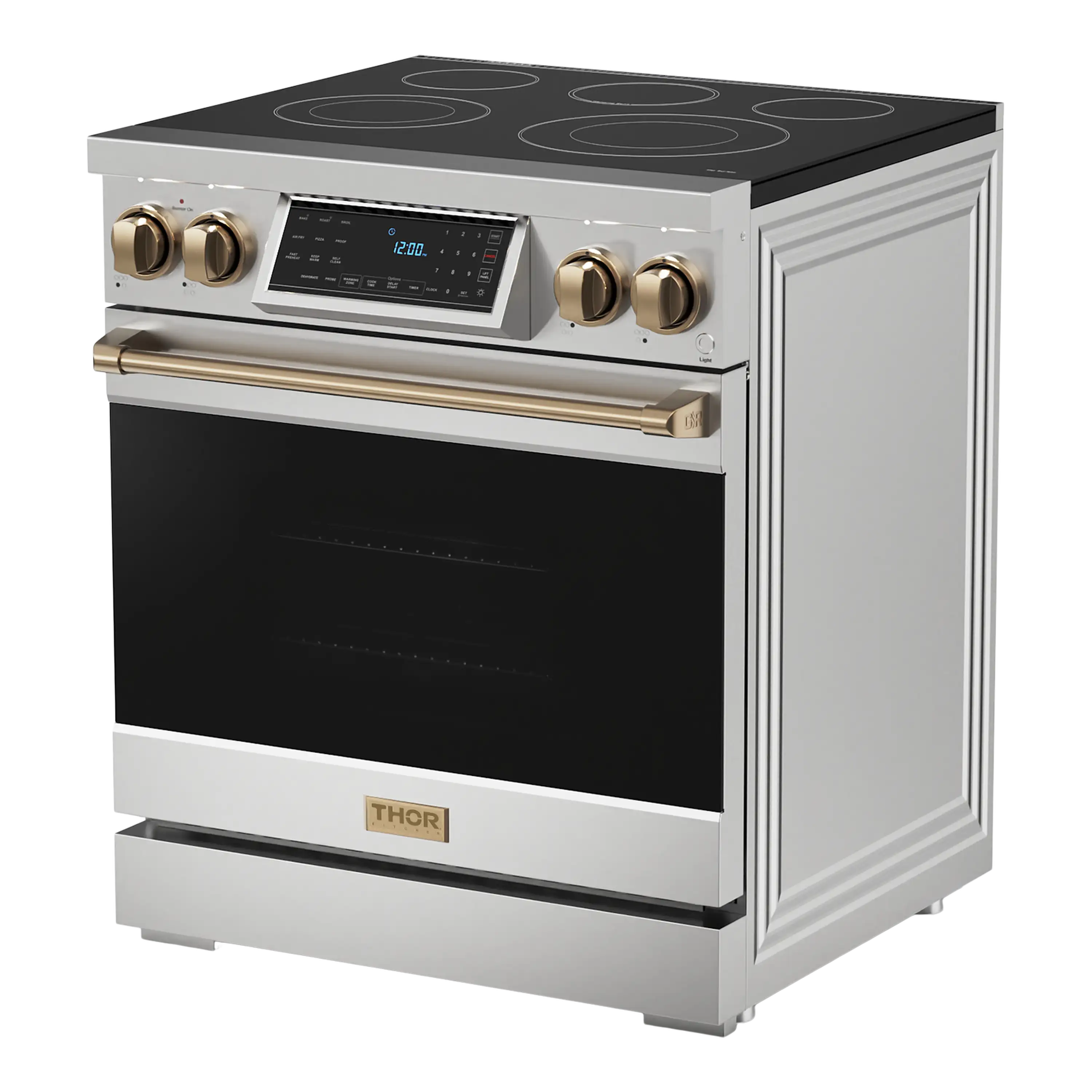 Thor Kitchen 30-Inch Professional Electric Range with Tilt Panel Touch Control in Stainless Steel with Bronze Trim (RSE30-BRZ)