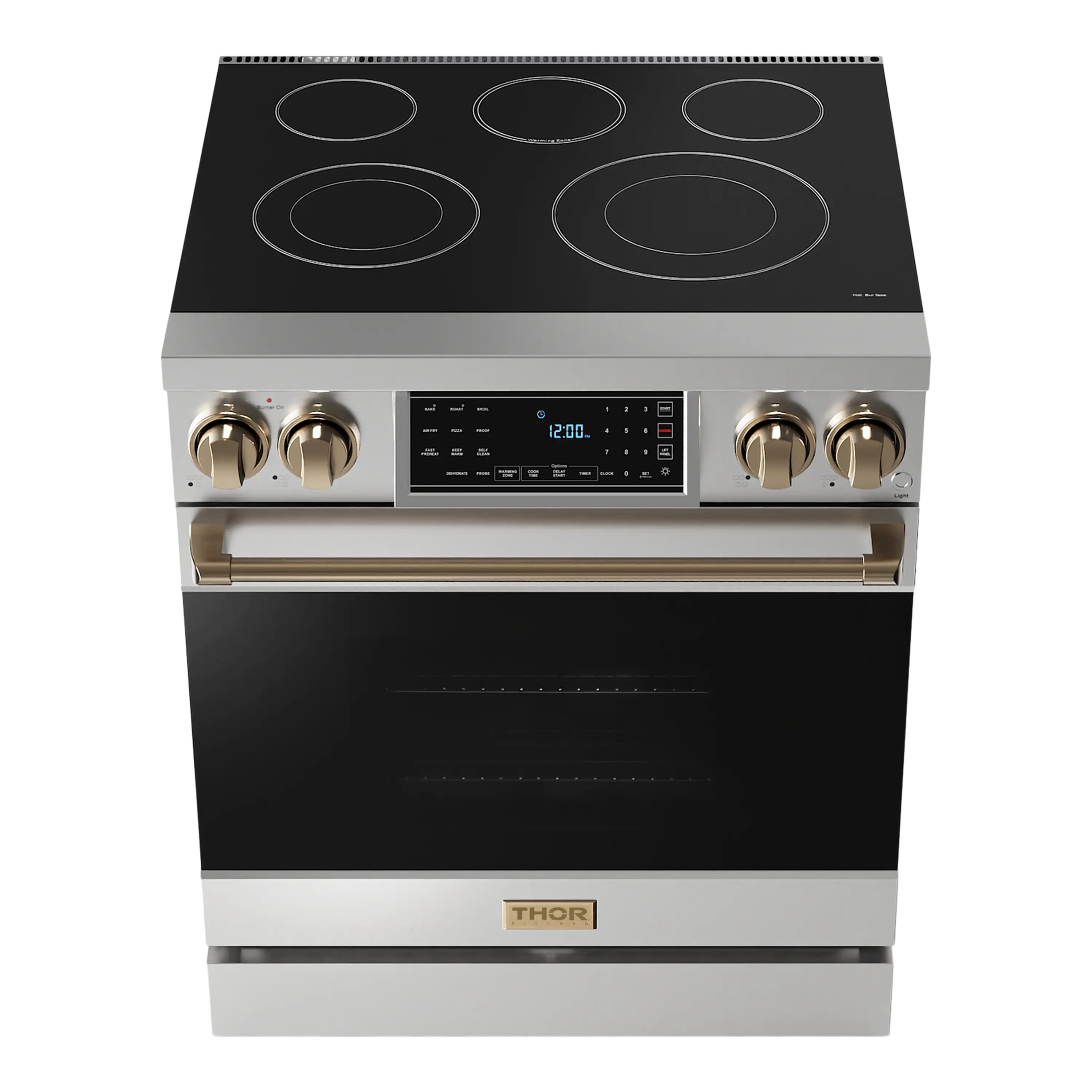 Thor Kitchen 30-Inch Professional Electric Range with Tilt Panel Touch Control in Stainless Steel with Bronze Trim (RSE30-BRZ)