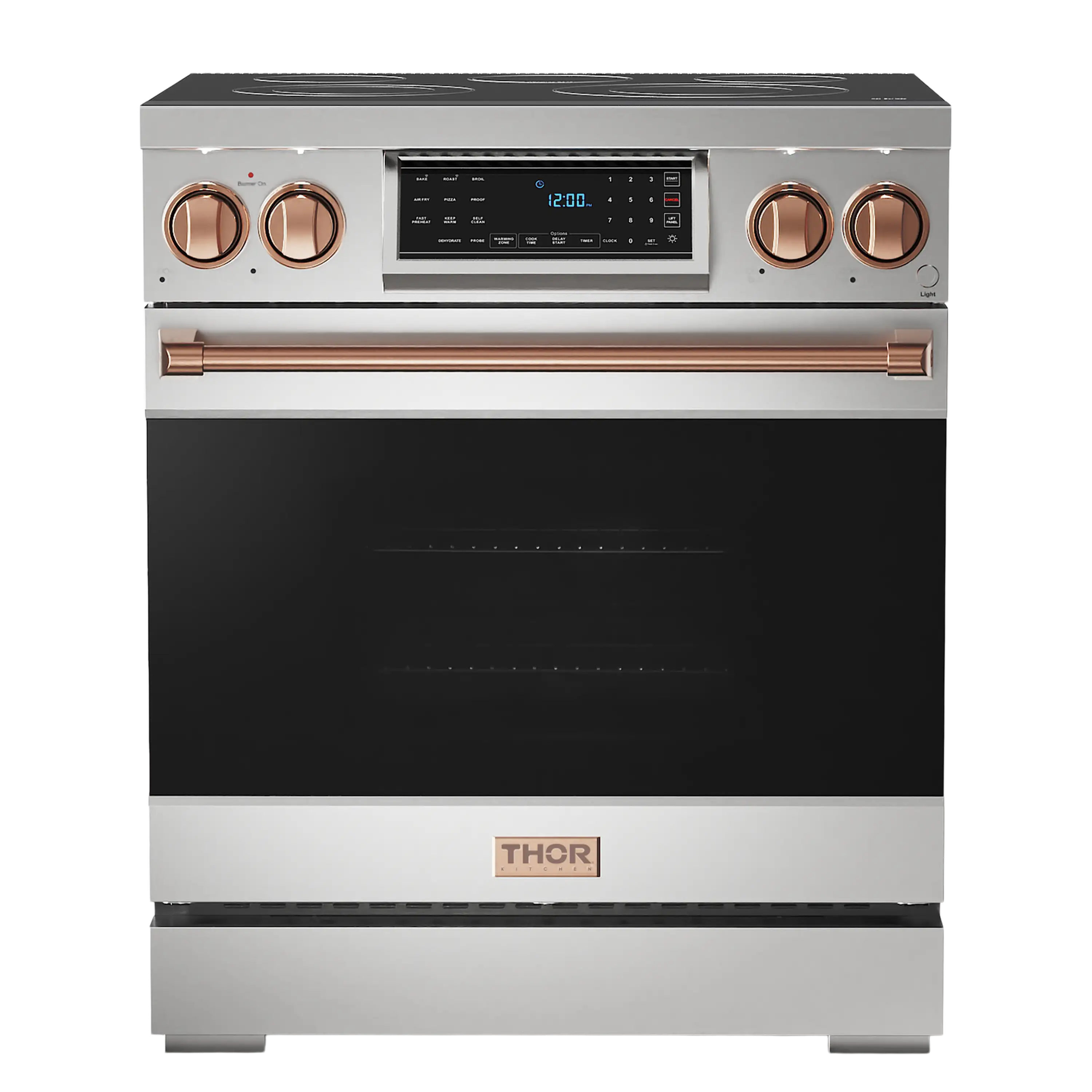 Thor Kitchen Gordon Ramsay Series 30-Inch Professional Electric Range with Tilt Panel Touch Control in Stainless Steel with Rose Gold Trim (RSE30-RSG)