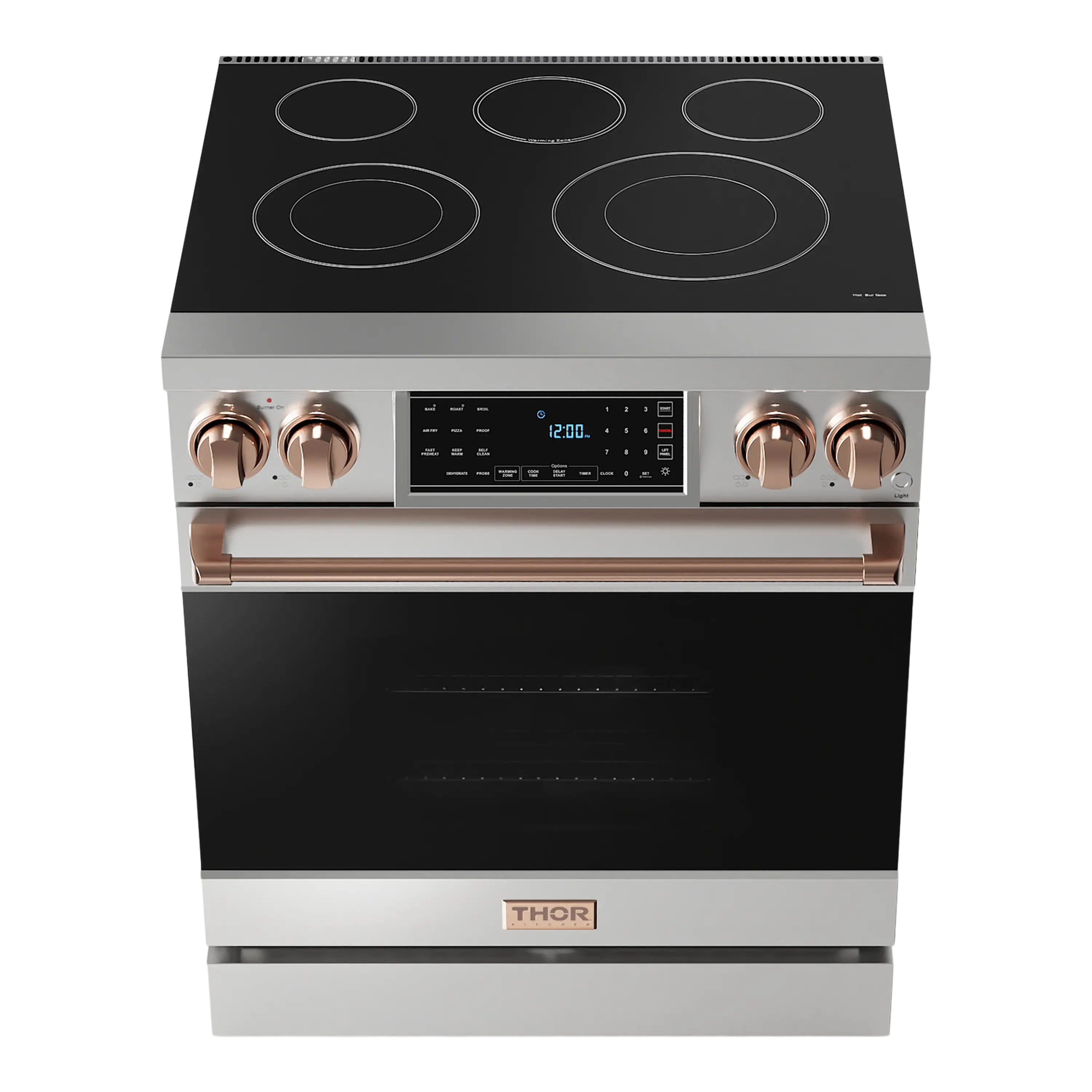 Thor Kitchen 30-Inch Professional Electric Range with Tilt Panel Touch Control in Stainless Steel with Rose Gold Trim (RSE30-RSG)