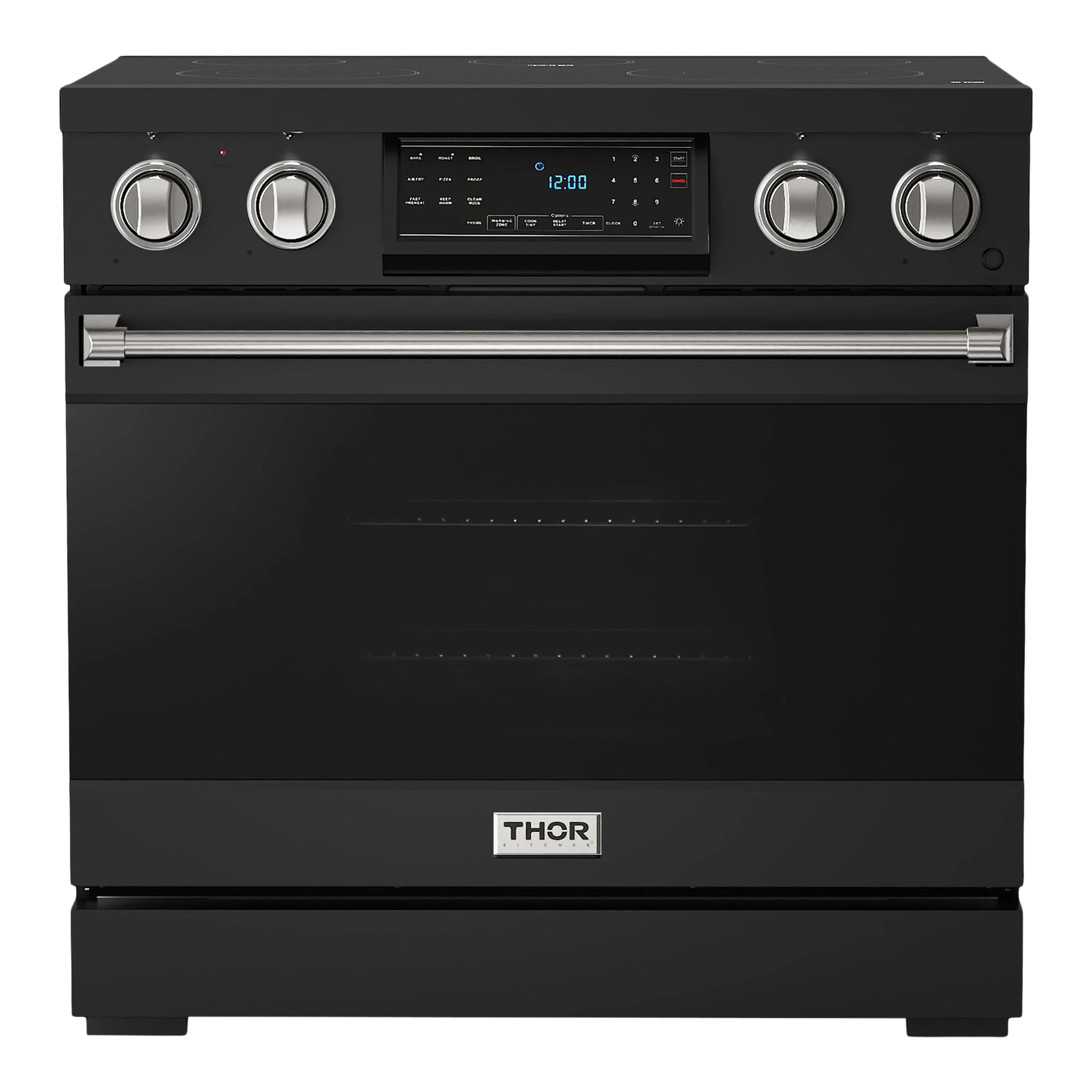 Thor Kitchen Gordon Ramsay Series 36-Inch Professional Electric Range with Tilt Panel Touch Control in Black with Stainless Steel Trim (RSE36B-SS)