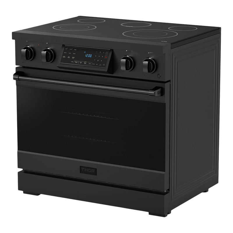 Thor Kitchen 36-Inch Professional Electric Range with Tilt Panel Touch Control in Black (RSE36B)