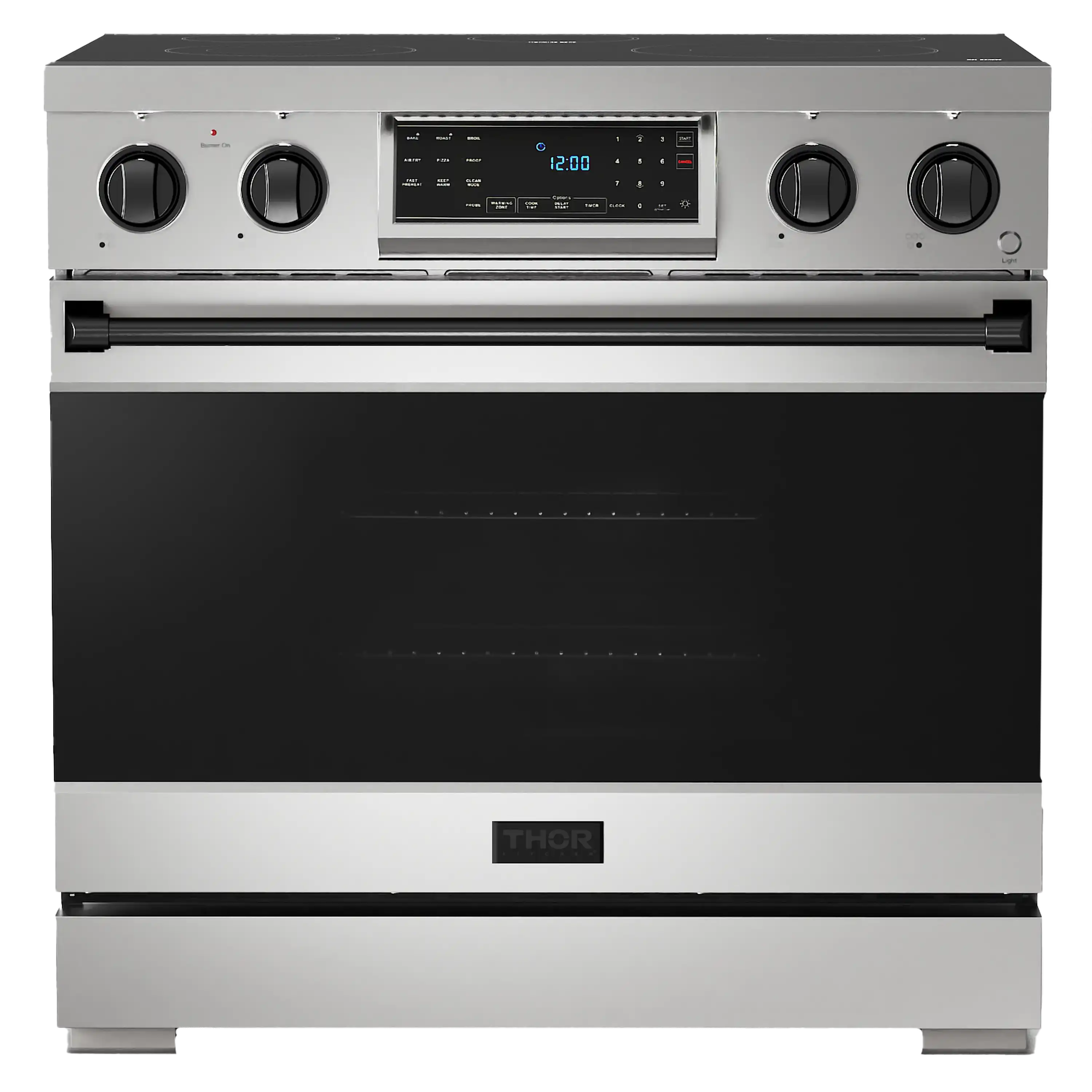 Thor Kitchen Gordon Ramsay Series 36-Inch Professional Electric Range with Tilt Panel Touch Control in Stainless Steel with Black Trim (RSE36-BLK)