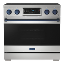 Thor Kitchen Gordon Ramsay Series 36-Inch Professional Electric Range with Tilt Panel Touch Control in Stainless Steel with Navy Blue Trim (RSE36-BLU)