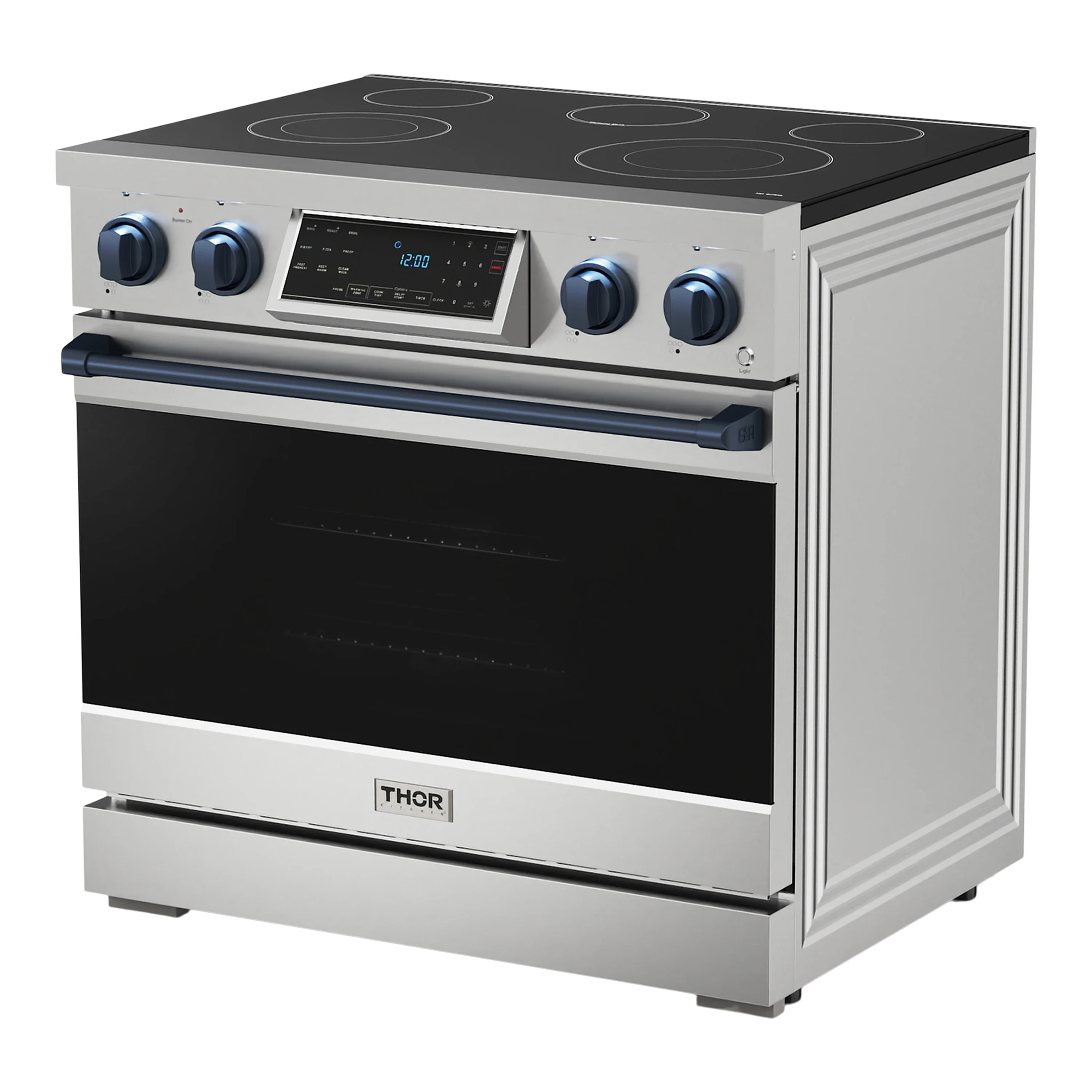 Thor Kitchen 30-Inch Professional Gas Range with Tilt Panel Touch Control in Black with Rose Gold Trim RSG30B-RSGLP