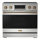 Thor Kitchen Gordon Ramsay Series 36-Inch Professional Electric Range with Tilt Panel Touch Control in Stainless Steel with Bronze Trim (RSE36-BRZ)