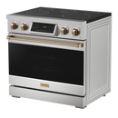 Thor Kitchen 36-Inch Professional Electric Range with Tilt Panel Touch Control in Stainless Steel with Bronze Trim (RSE36-BRZ)