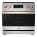 Thor Kitchen Gordon Ramsay Series 36-Inch Professional Electric Range with Tilt Panel Touch Control in Stainless Steel with Rose Gold Trim (RSE36-RSG)