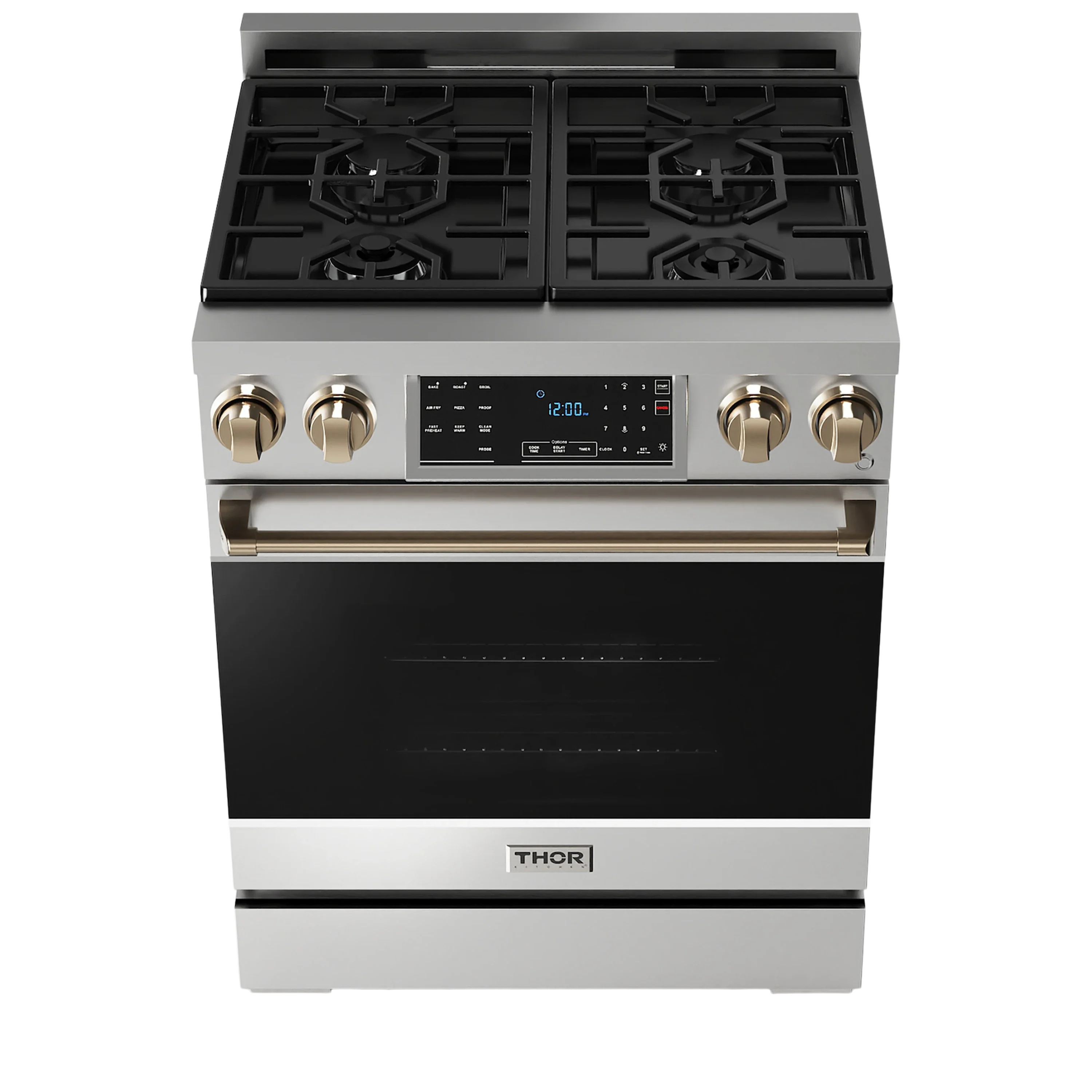 Thor Kitchen 30-Inch Professional Gas Range with Tilt Panel Touch Control in Stainless Steel with Bronze Trim (RSG30-BRZ)