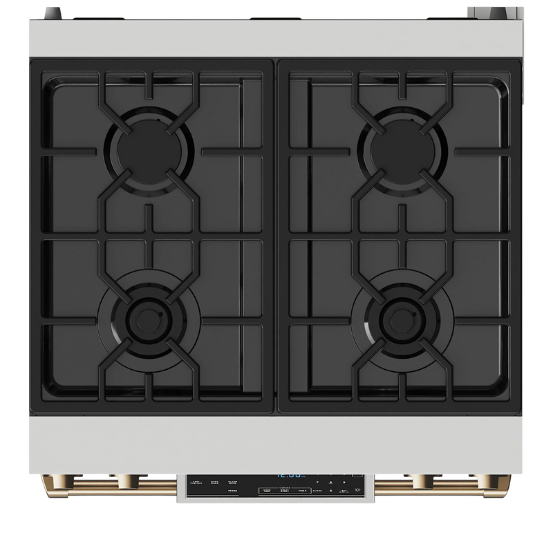 Thor Kitchen 30-Inch Professional Gas Range with Tilt Panel Touch Control in Stainless Steel with Bronze Trim (RSG30-BRZ)