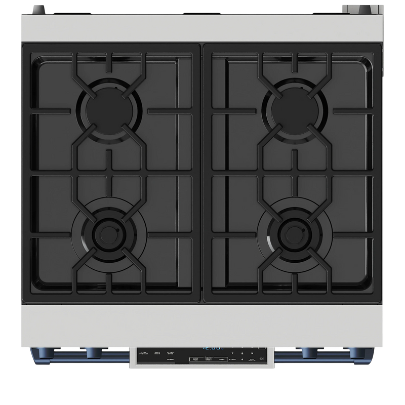 Thor Kitchen 30-Inch Professional Gas Range with Tilt Panel Touch Control in Stainless Steel with Navy Blue Trim (RSG30-BLU)