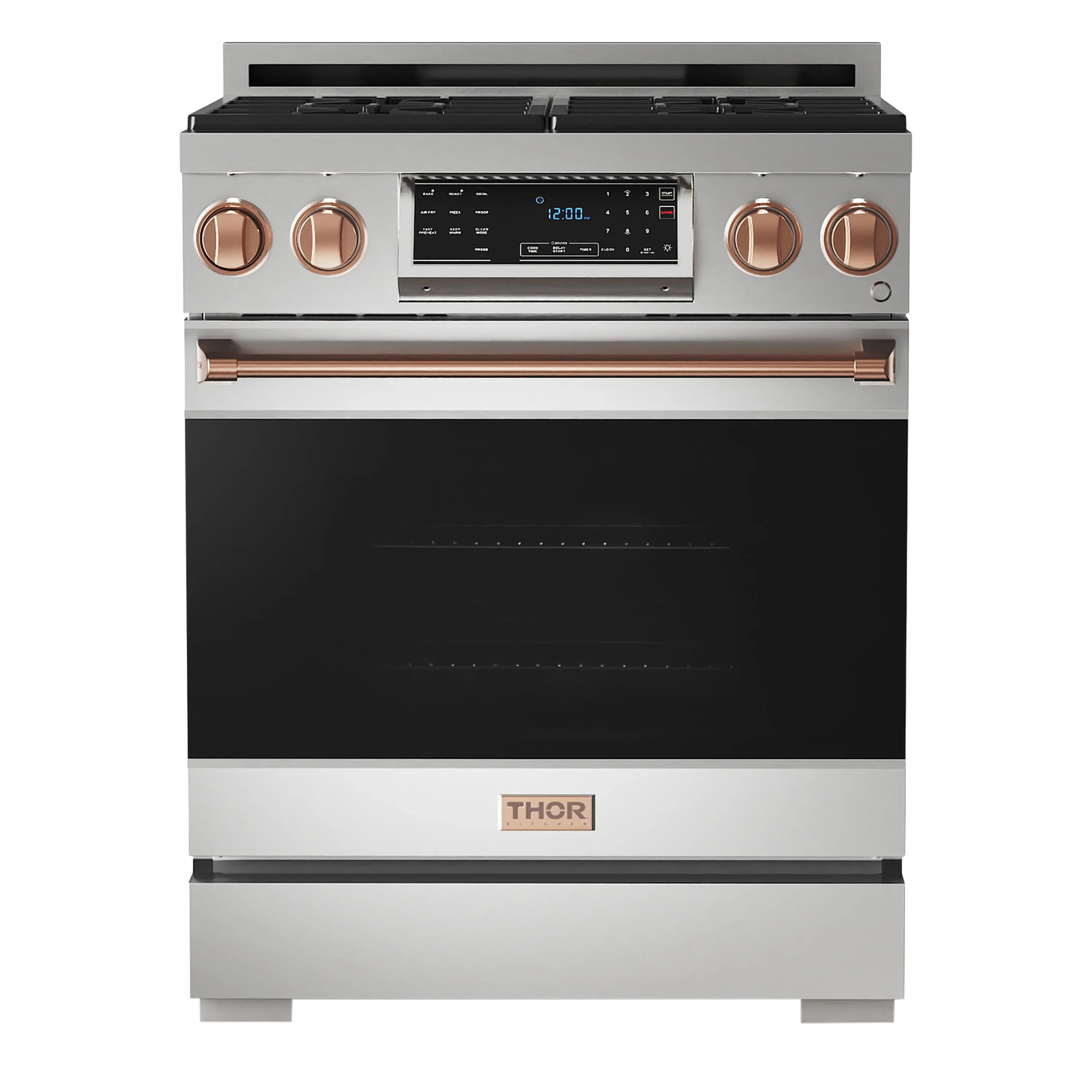 Thor Kitchen Gordon Ramsay Series 30-Inch Professional Gas Range with Tilt Panel Touch Control in Stainless Steel with Rose Gold Trim  (RSG30-RSG)