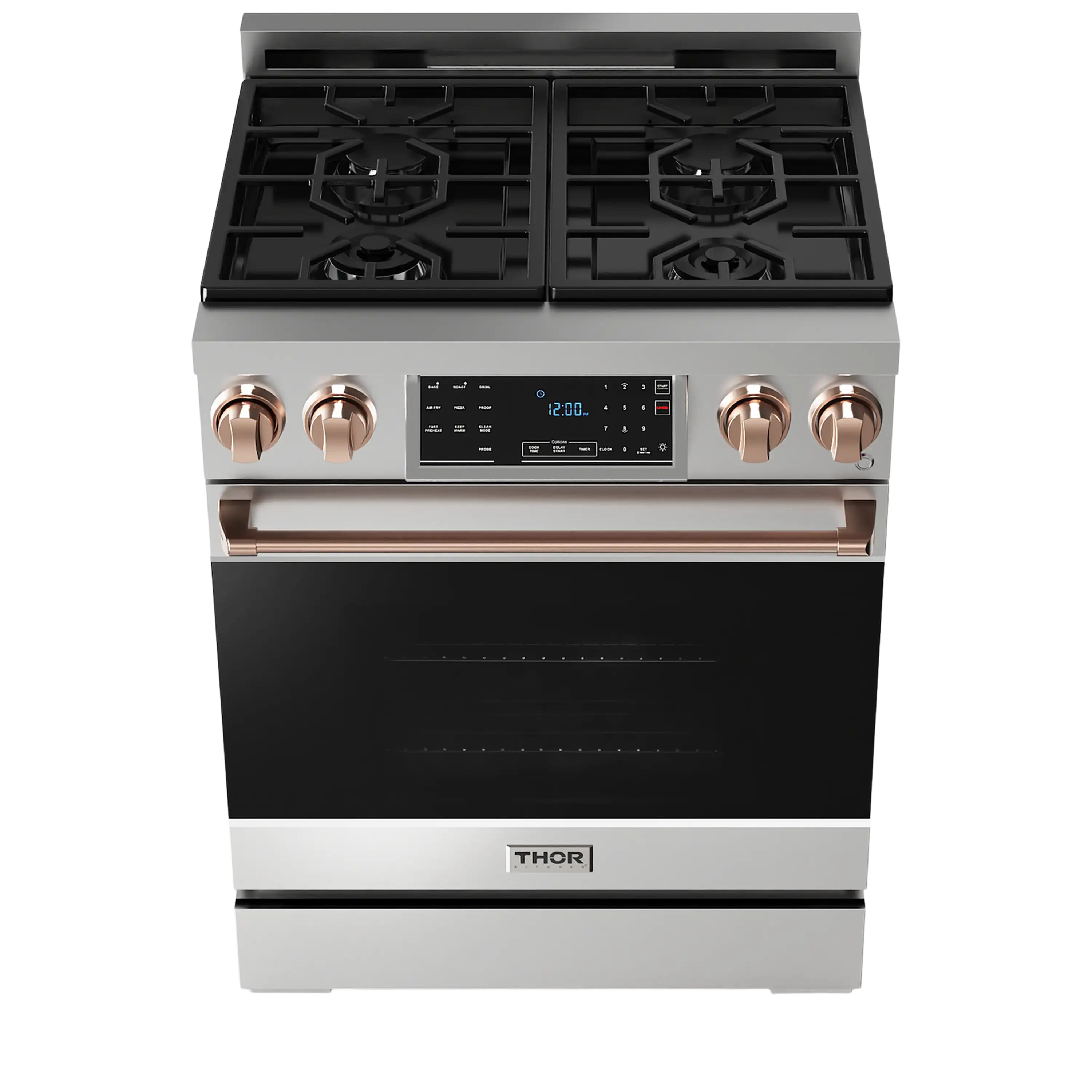 Thor Kitchen 30-Inch Professional Gas Range with Tilt Panel Touch Control in Stainless Steel with Rose Gold Trim  (RSG30-RSG)