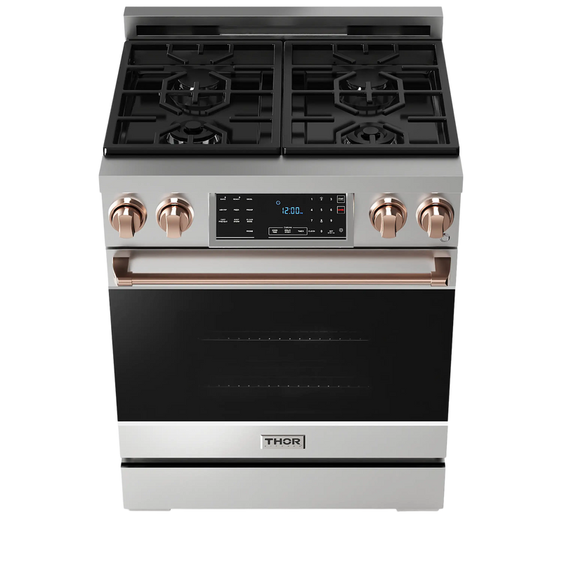 Thor Kitchen 30-Inch Professional Gas Range with Tilt Panel Touch Control in Stainless Steel with Rose Gold Trim  (RSG30-RSG)