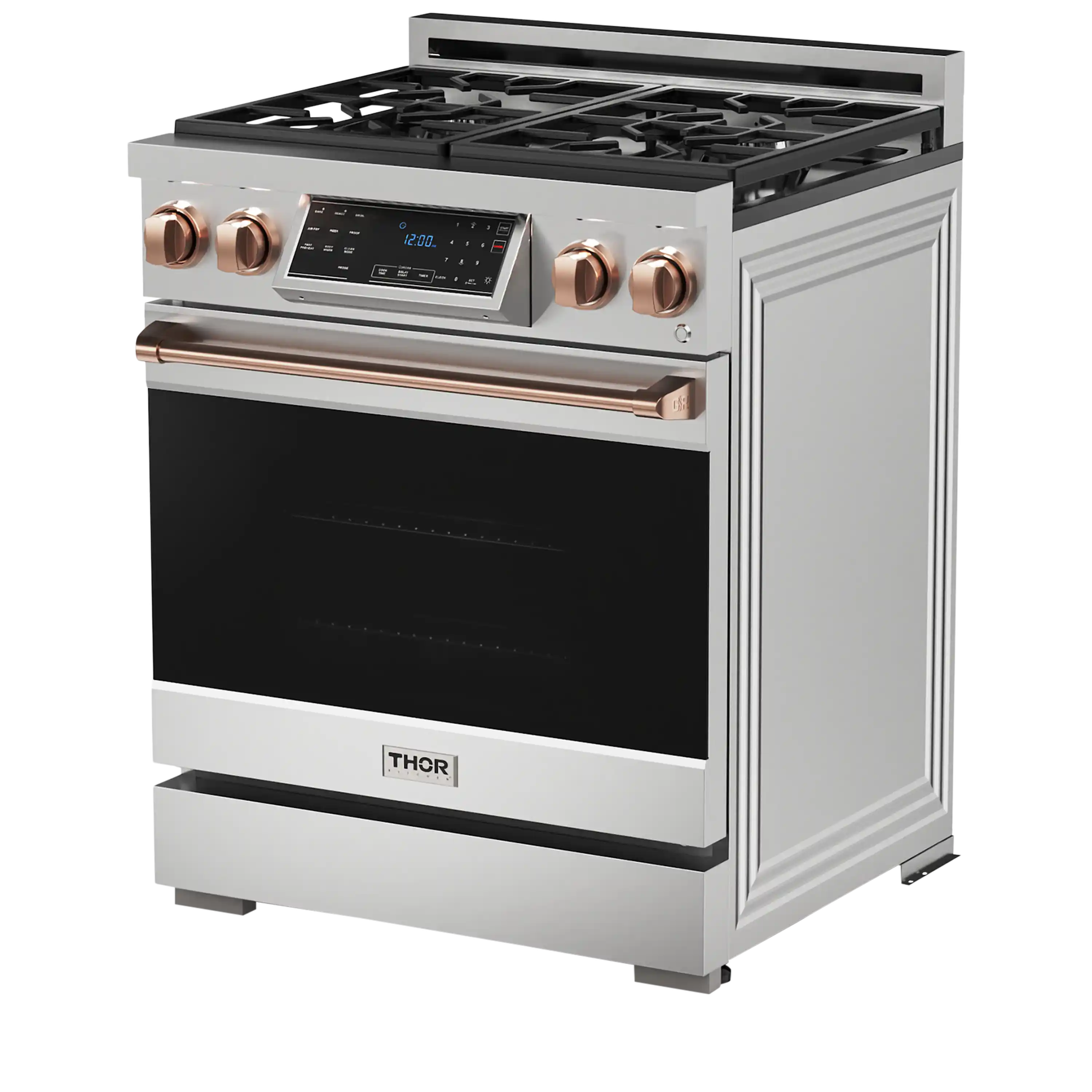 Thor Kitchen 30-Inch Professional Gas Range with Tilt Panel Touch Control in Stainless Steel with Rose Gold Trim  (RSG30-RSG)