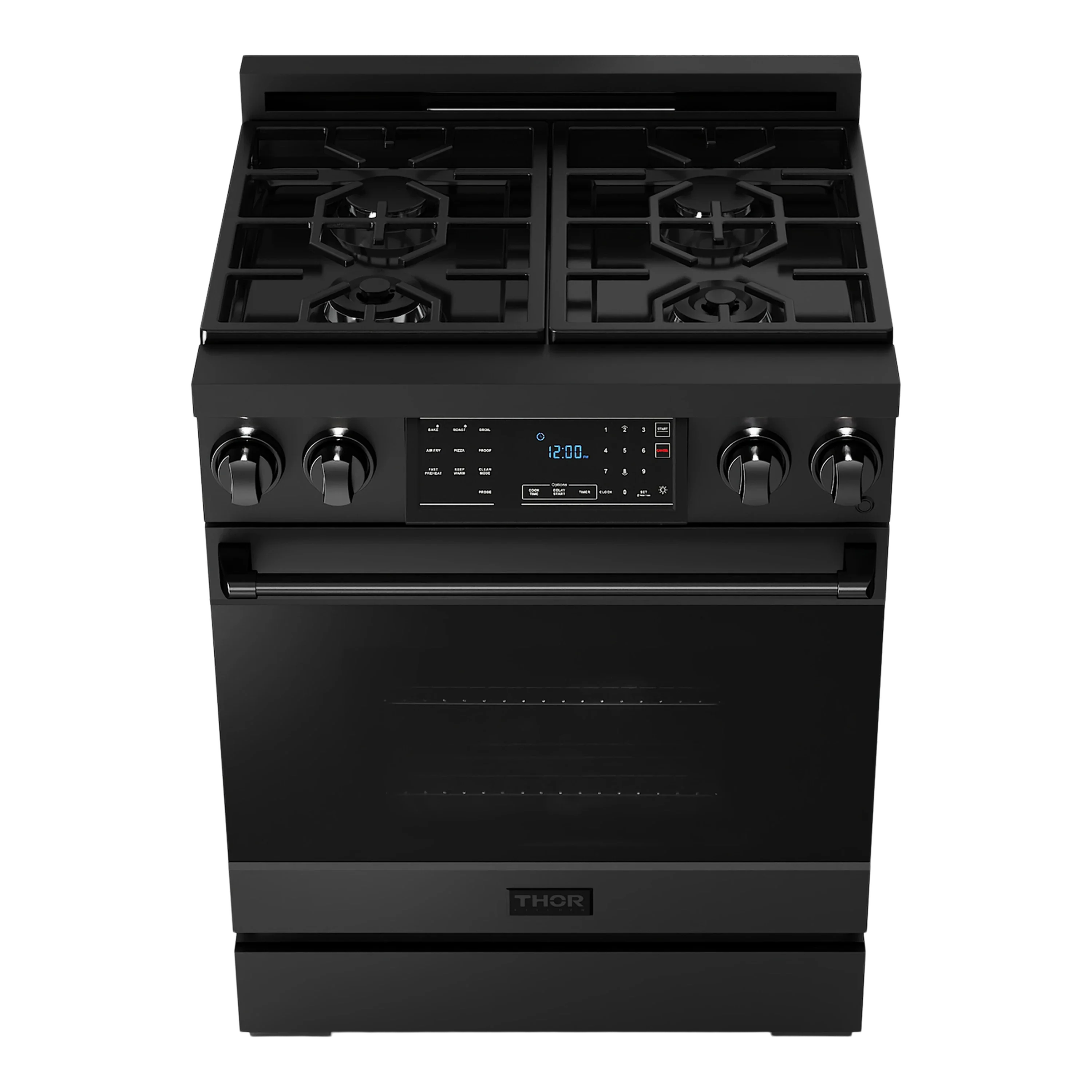 Thor Kitchen 30-Inch Professional Gas Range with Tilt Panel Touch Control in Black (RSG30B)